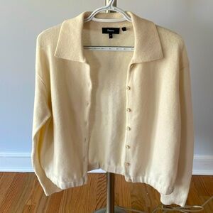 Theory cream cashmere cardigan